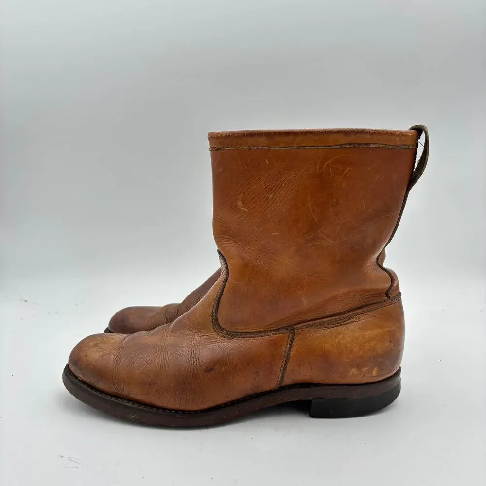 Vintage Pre-50s Chippewa Black Label Leather Utility Roper Boots Men's 10.5